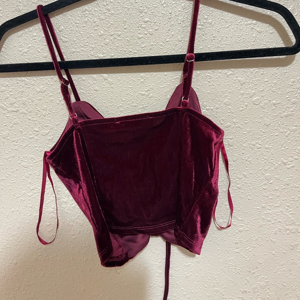 red velvet, size x-small, tied top